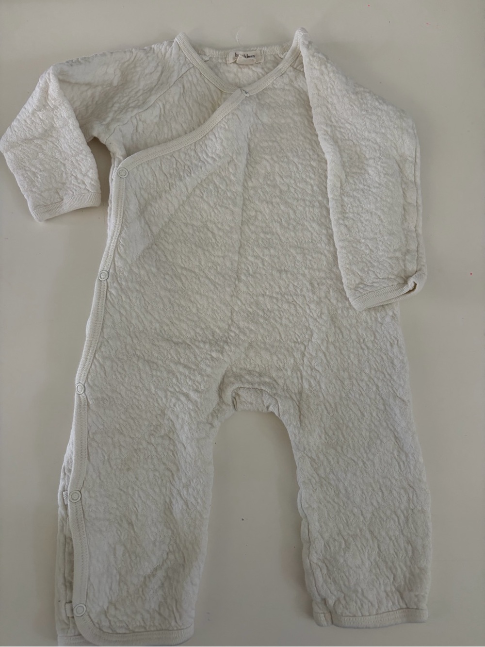 Burt's Bees Cream Quilted Baby Footed One-Piece